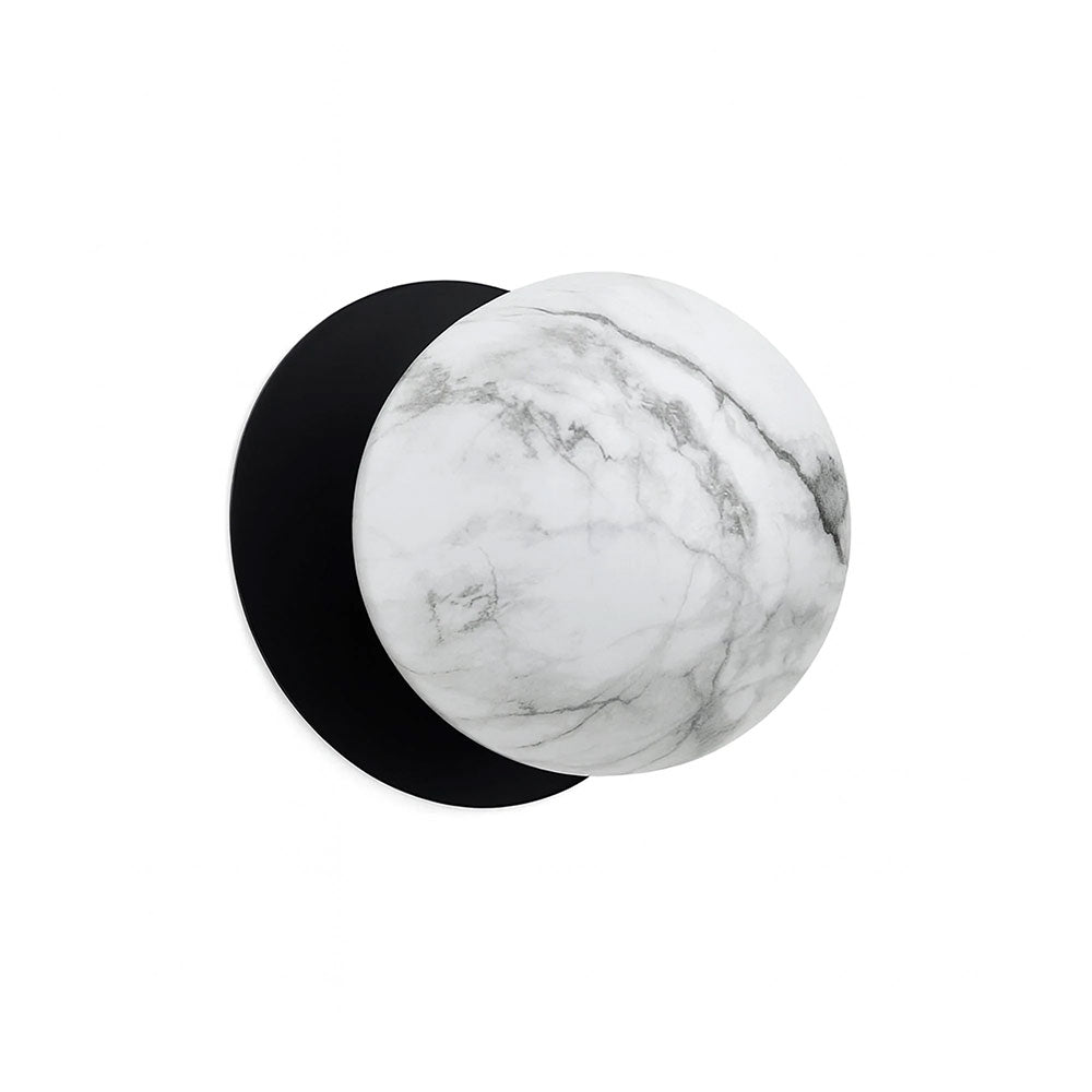 Odessa Marble Opal Glass LED Wall Light With Black Base Small / Cool White - LM002WL042