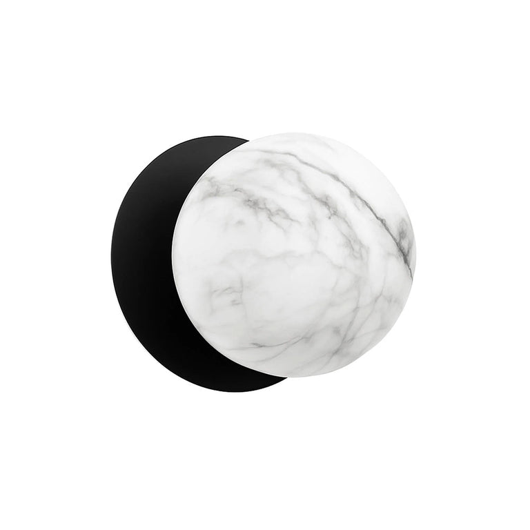Odessa Marble Opal Glass LED Wall Light With Black Base Small / Cool White - LM002WL042