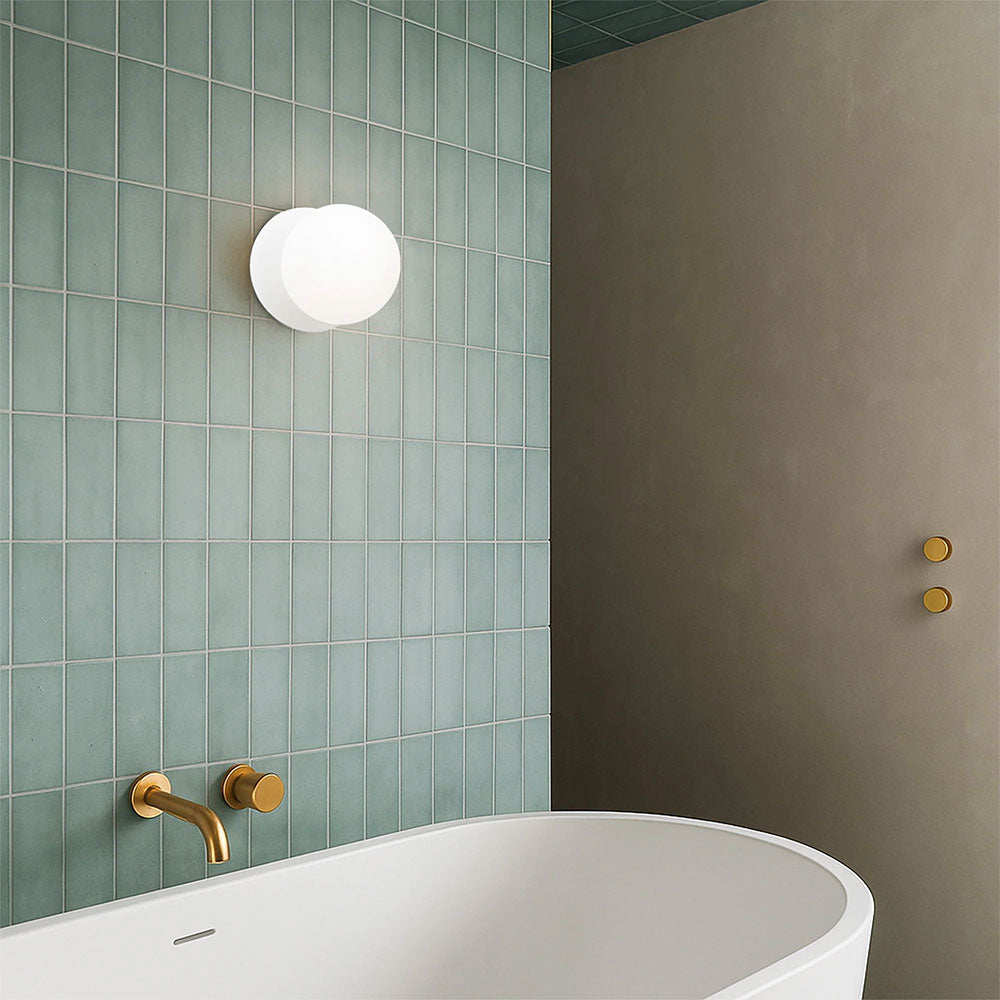 Odessa Opal Frosted Glass LED Wall Light With White Base Small / Cool White - LM002WL045