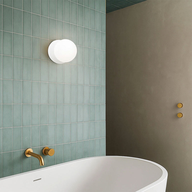 Odessa Opal Frosted Glass LED Wall Light With White Base Small / Cool White - LM002WL045