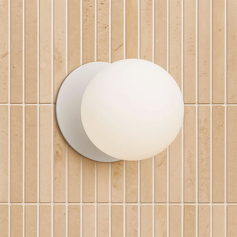 Odessa Opal Frosted Glass LED Wall Light With White Base Small / Cool White - LM002WL045