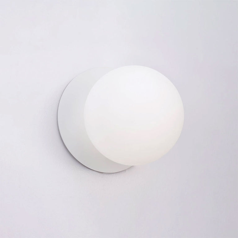 Odessa Opal Frosted Glass LED Wall Light With White Base Small / Cool White - LM002WL045