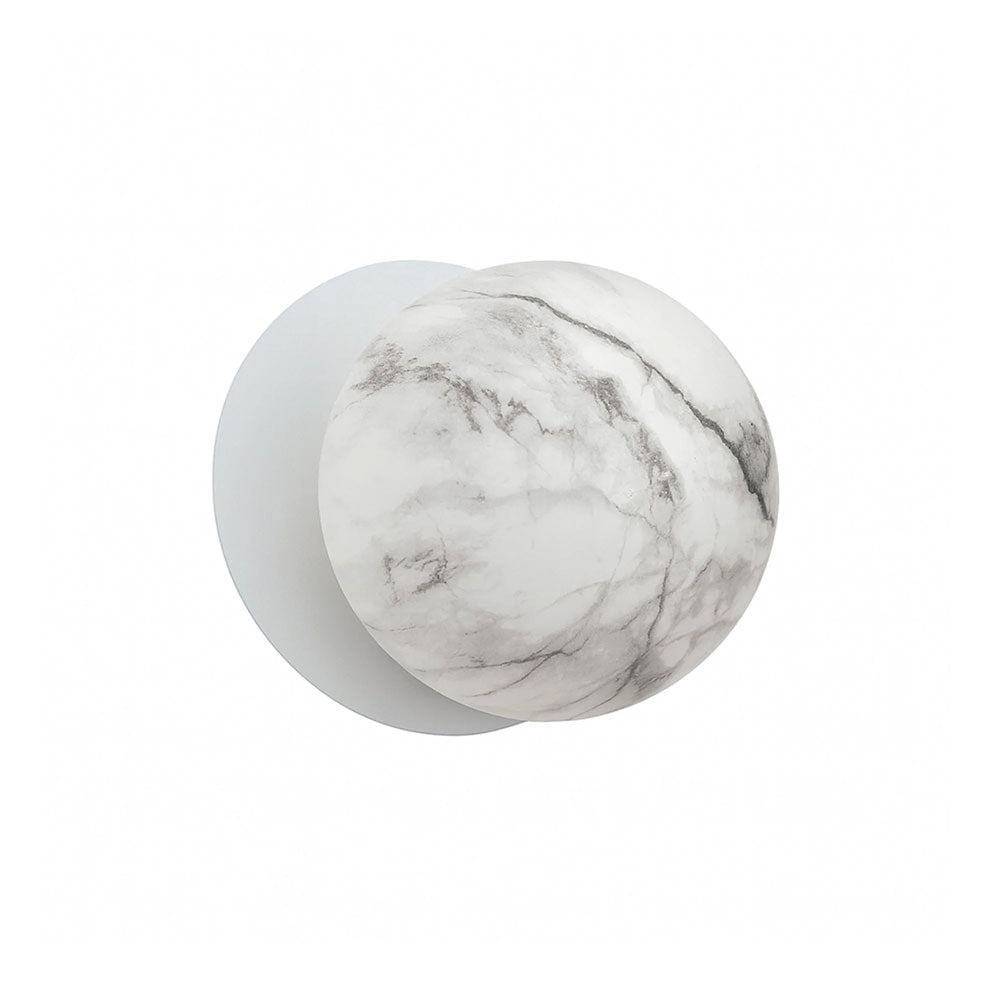 Odessa Marble Opal Glass LED Wall Light With White Base Small / Cool White - LM002WL046