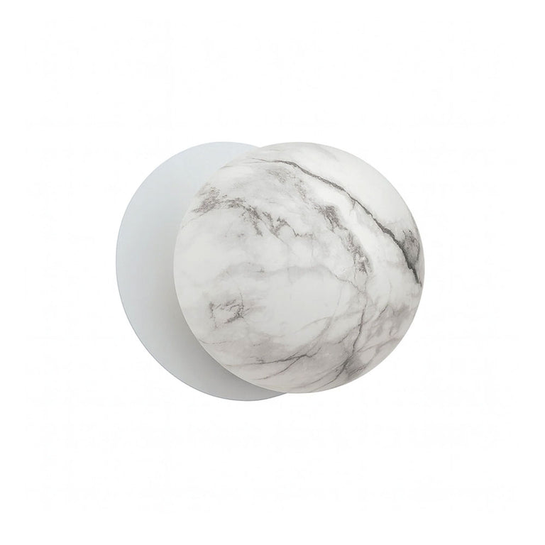 Odessa Marble Opal Glass LED Wall Light With White Base Small / Cool White - LM002WL046