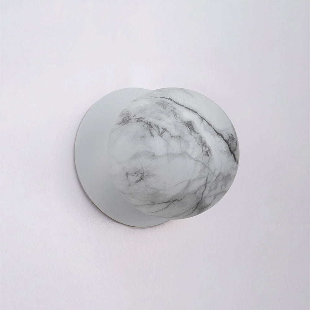 Odessa Marble Opal Glass LED Wall Light With White Base Small / Cool White - LM002WL046