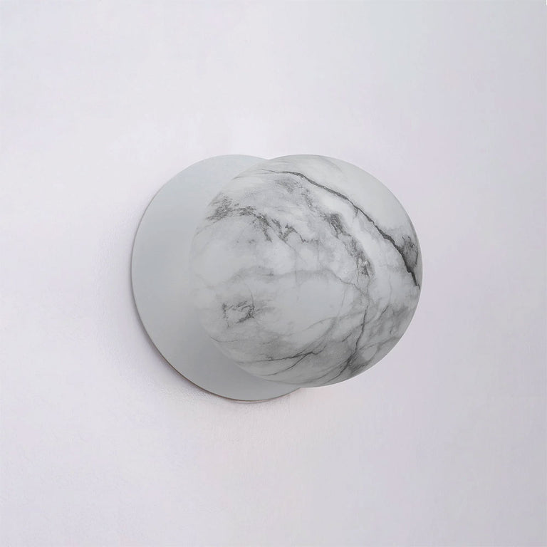 Odessa Marble Opal Glass LED Wall Light With White Base Small / Cool White - LM002WL046