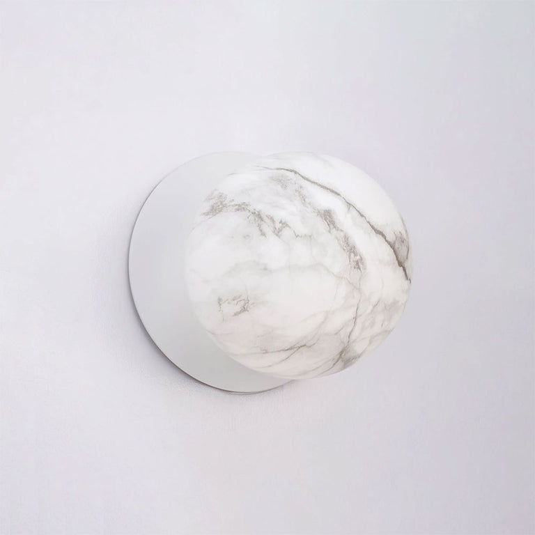 Odessa Marble Opal Glass LED Wall Light With White Base Small / Cool White - LM002WL046
