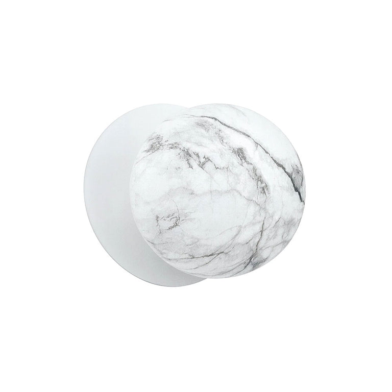 Odessa Marble Opal Glass LED Wall Light With White Base Small / Cool White - LM002WL046