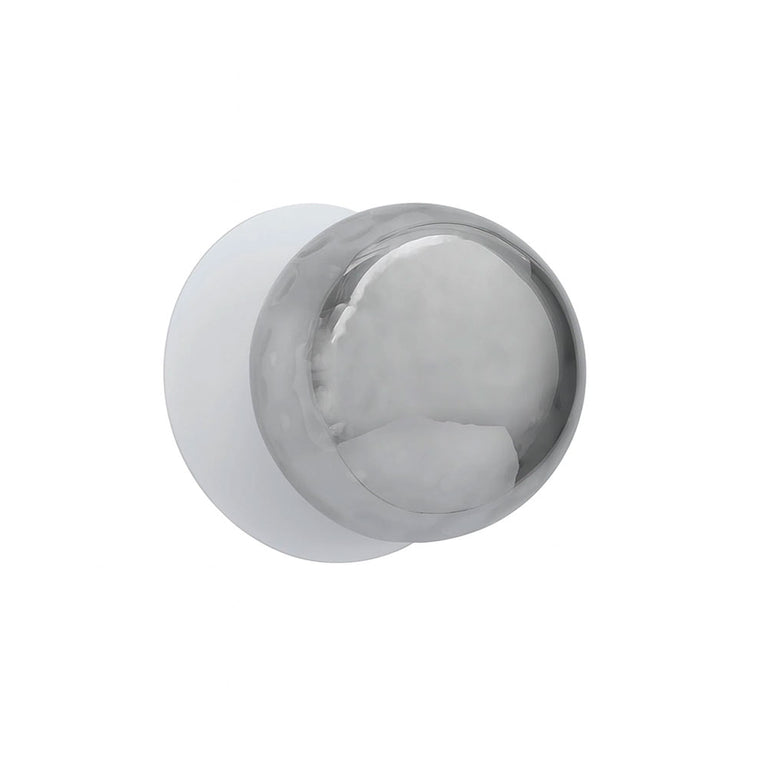 Odessa Molten Ripple Glass LED Wall Light With White Base Small / Cool White - LM002WL047