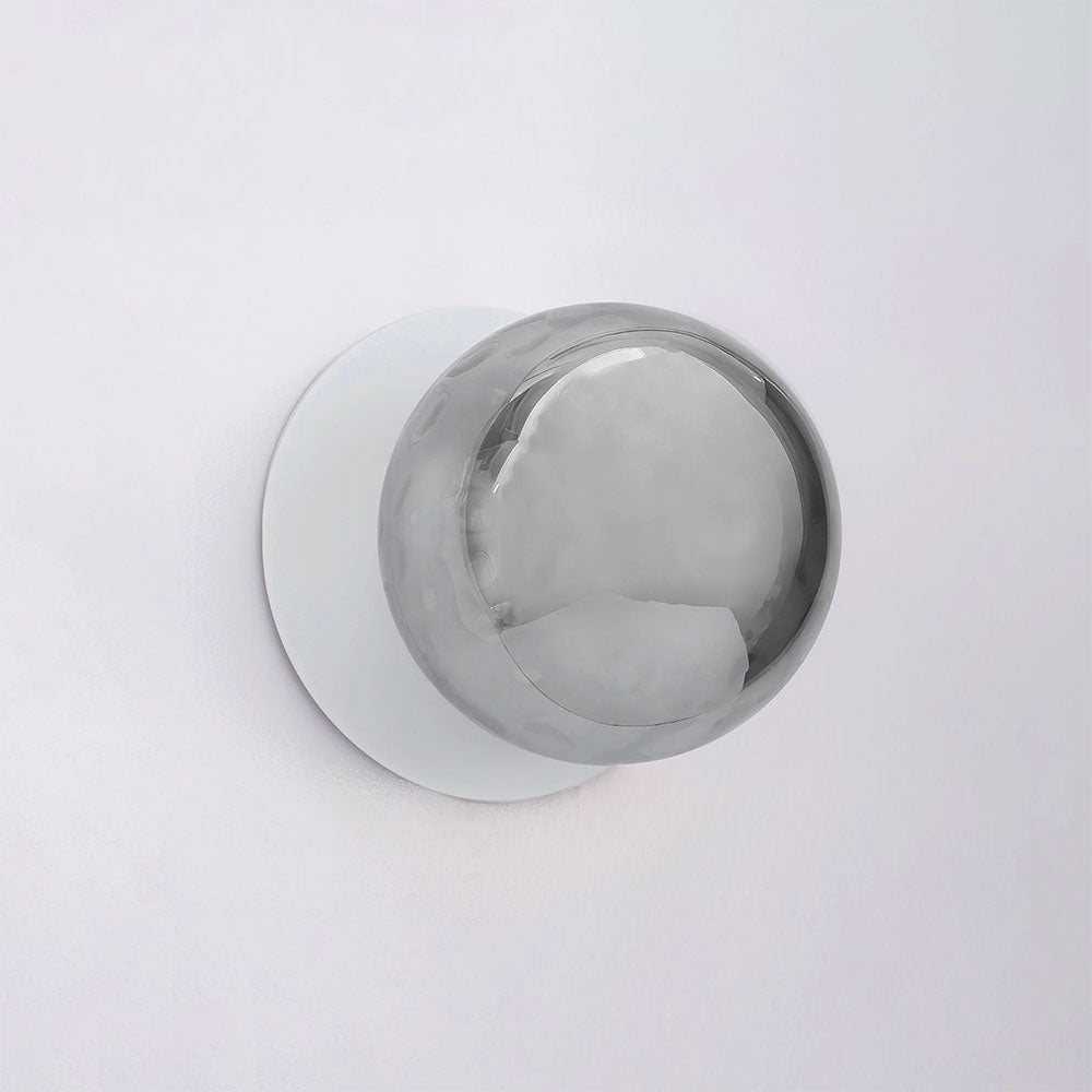 Odessa Molten Ripple Glass LED Wall Light With White Base Small / Cool White - LM002WL047