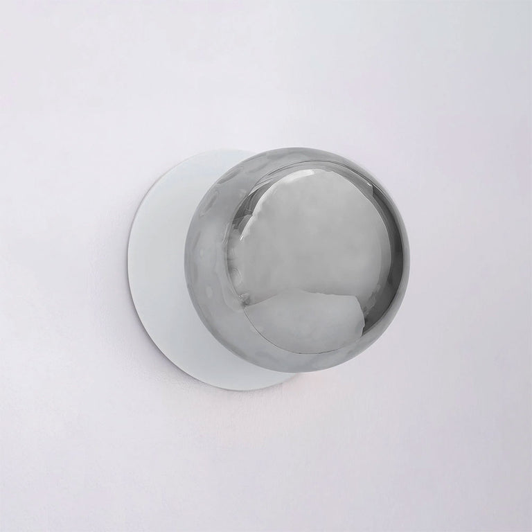 Odessa Molten Ripple Glass LED Wall Light With White Base Small / Cool White - LM002WL047