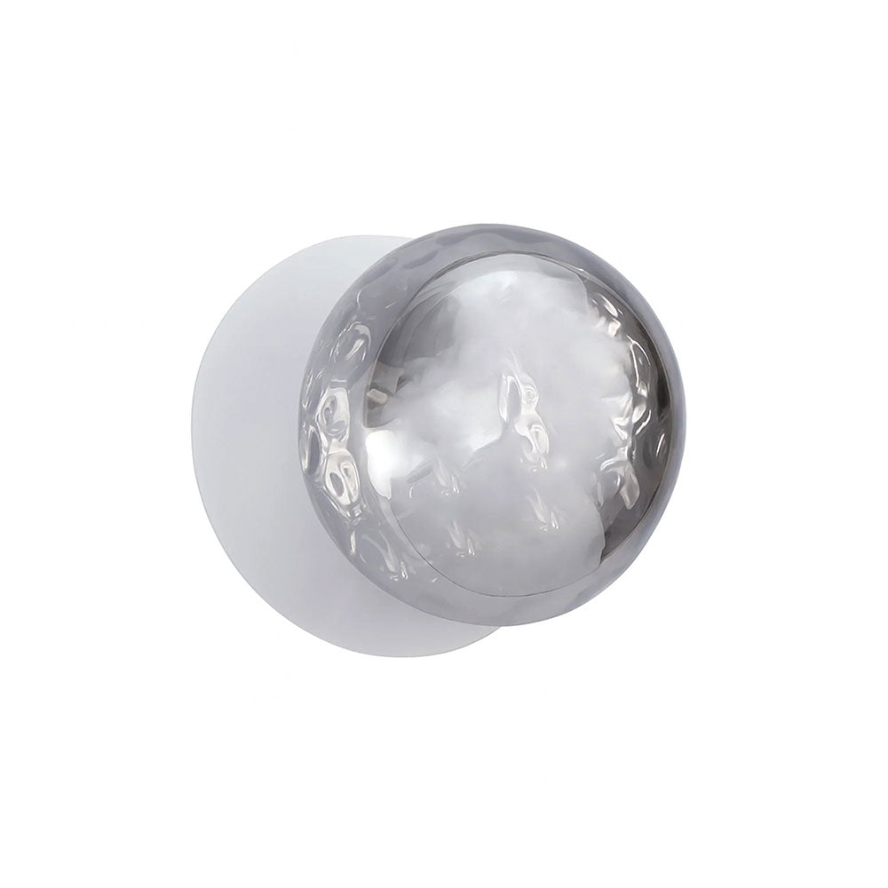 Odessa Molten Ripple Glass LED Wall Light With White Base Small / Cool White - LM002WL047