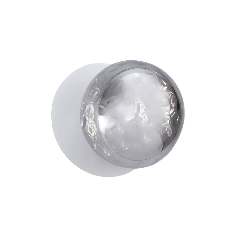 Odessa Molten Ripple Glass LED Wall Light With White Base Small / Cool White - LM002WL047