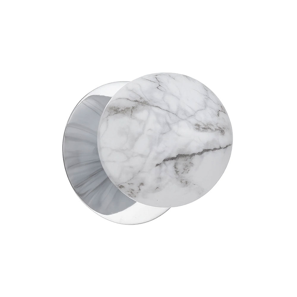 Odessa Marble Opal Glass LED Wall Light With Chrome Base Small / Warm White - LM002WL010