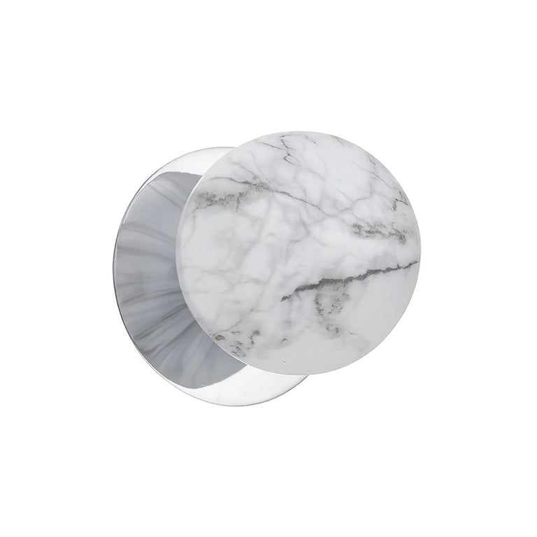 Odessa Marble Opal Glass LED Wall Light With Chrome Base Small / Warm White - LM002WL010