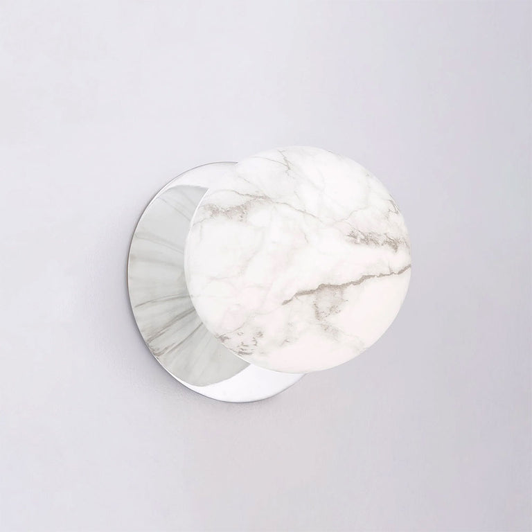 Odessa Marble Opal Glass LED Wall Light With Chrome Base Small / Warm White - LM002WL010