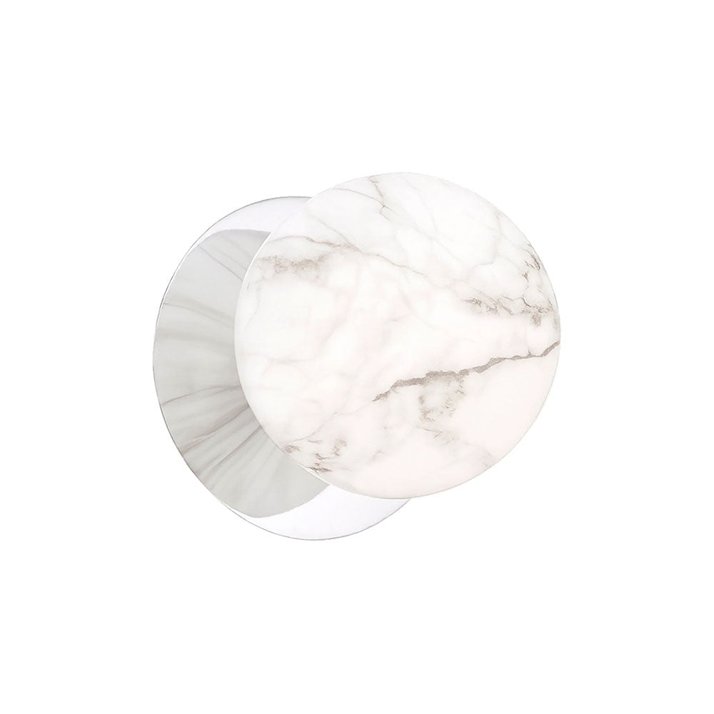Odessa Marble Opal Glass LED Wall Light With Chrome Base Small / Warm White - LM002WL010