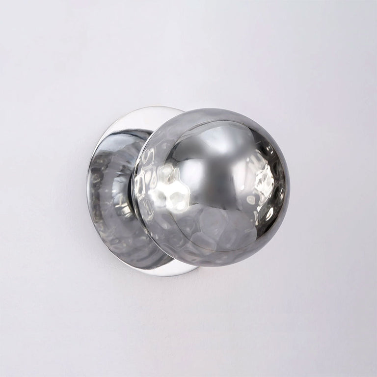Odessa Molten Ripple Glass LED Wall Light With Chrome Base Small / Cool White - LM002WL051