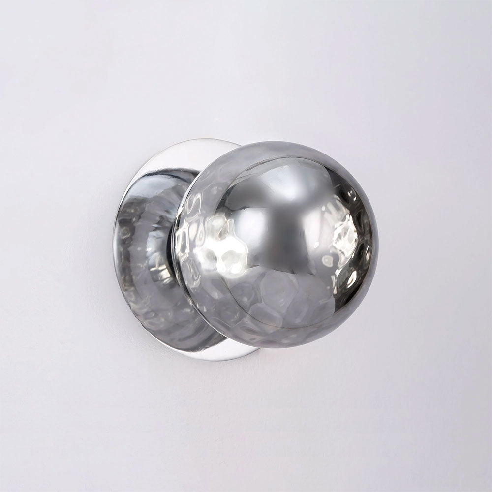 Odessa Molten Ripple Glass LED Wall Light With Chrome Base Small / Warm White - LM002WL011