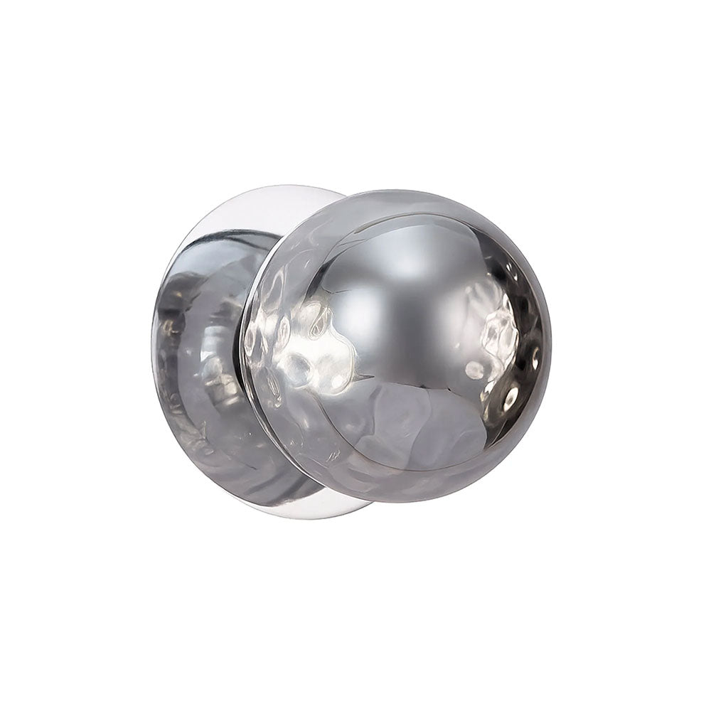 Odessa Molten Ripple Glass LED Wall Light With Chrome Base Small / Cool White - LM002WL051