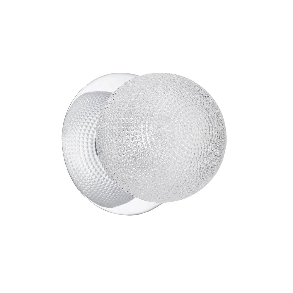 Odessa Diamond Cut Glass LED Wall Light With Chrome Base Small / Warm White - LM002WL012