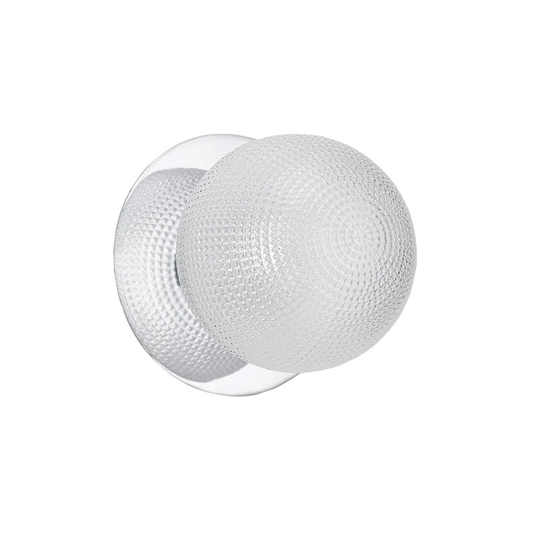 Odessa Diamond Cut Glass LED Wall Light With Chrome Base Small / Warm White - LM002WL012