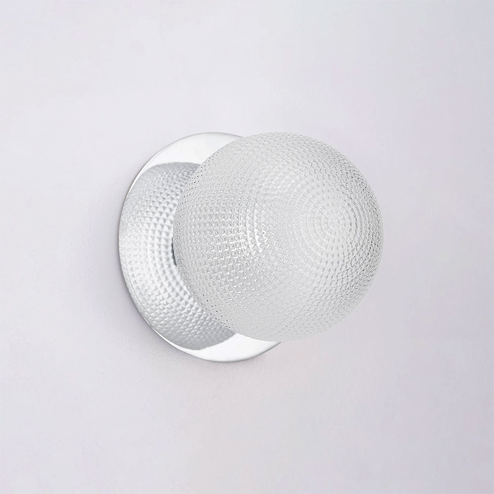 Odessa Diamond Cut Glass LED Wall Light With Chrome Base Small / Warm White - LM002WL012
