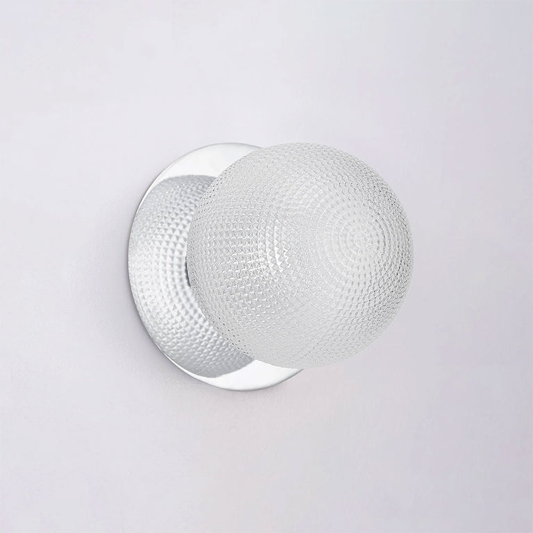 Odessa Diamond Cut Glass LED Wall Light With Chrome Base Small / Warm White - LM002WL012