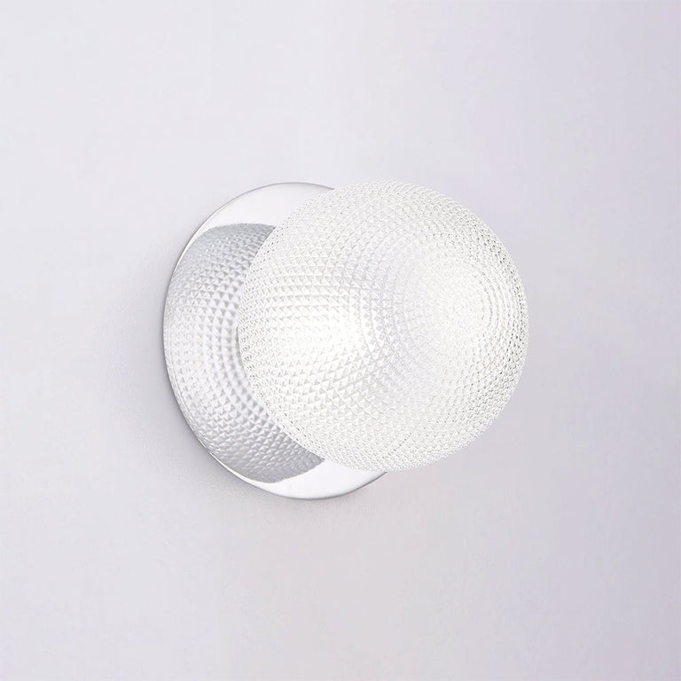 Odessa Diamond Cut Glass LED Wall Light With Chrome Base Small / Warm White - LM002WL012