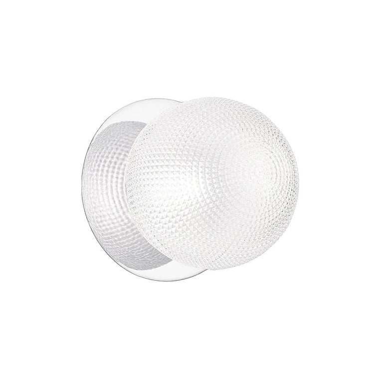 Odessa Diamond Cut Glass LED Wall Light With Chrome Base Small / Warm White - LM002WL012