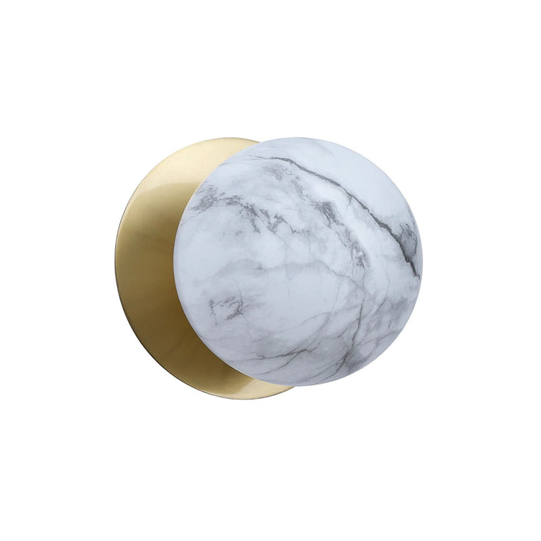 Odessa Marble Opal Glass LED Wall Light With Brass Base Small / Cool White - LM002WL054