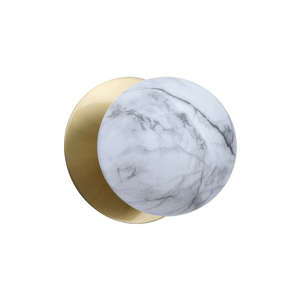 Odessa Marble Opal Glass LED Wall Light With Brass Base Small / Warm White - LM002WL014