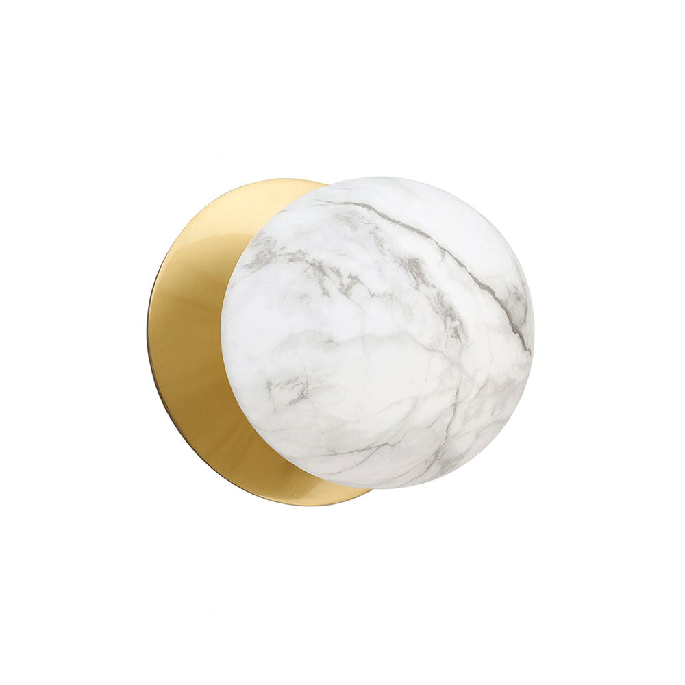 Odessa Marble Opal Glass LED Wall Light With Brass Base Small / Cool White - LM002WL054