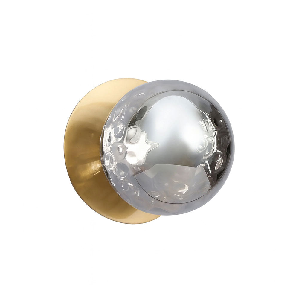 Odessa Molten Ripple Glass LED Wall Light With Brass Base Small / Warm White - LM002WL015