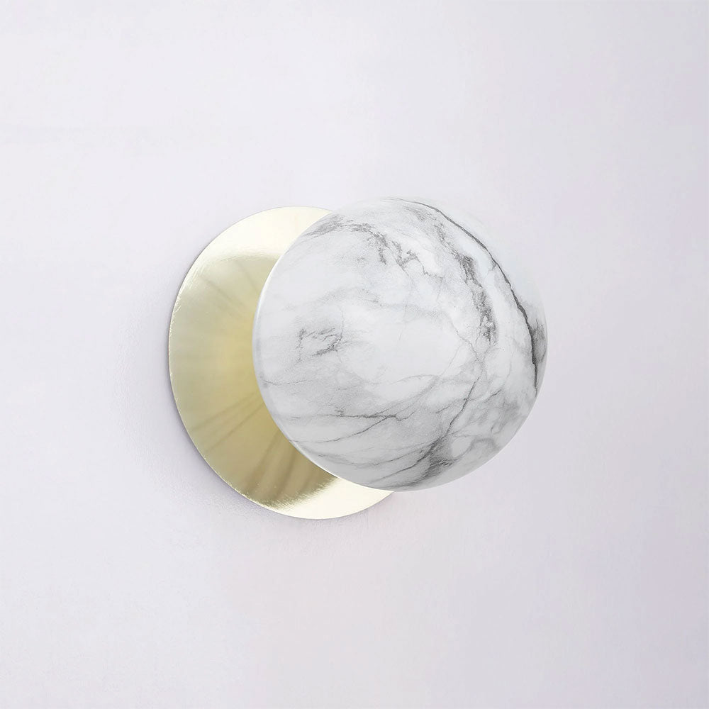 Odessa Marble Opal Glass LED Wall Light With Gold Base Small / Cool White - LM002WL058