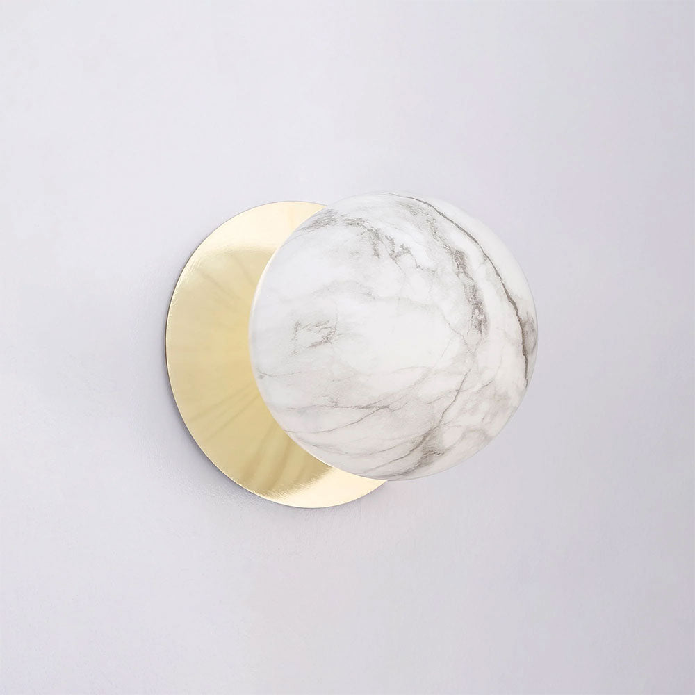 Odessa Marble Opal Glass LED Wall Light With Gold Base Small / Cool White - LM002WL058