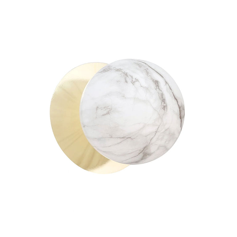 Odessa Marble Opal Glass LED Wall Light With Gold Base Small / Cool White - LM002WL058