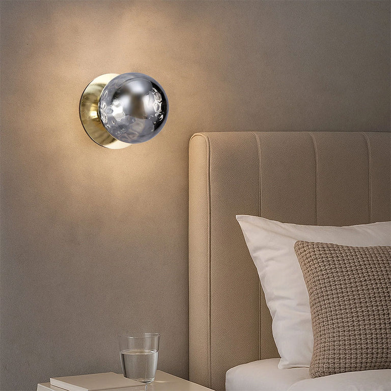 Odessa Molten Ripple Glass LED Wall Light With Gold Base Small / Warm White - LM002WL019