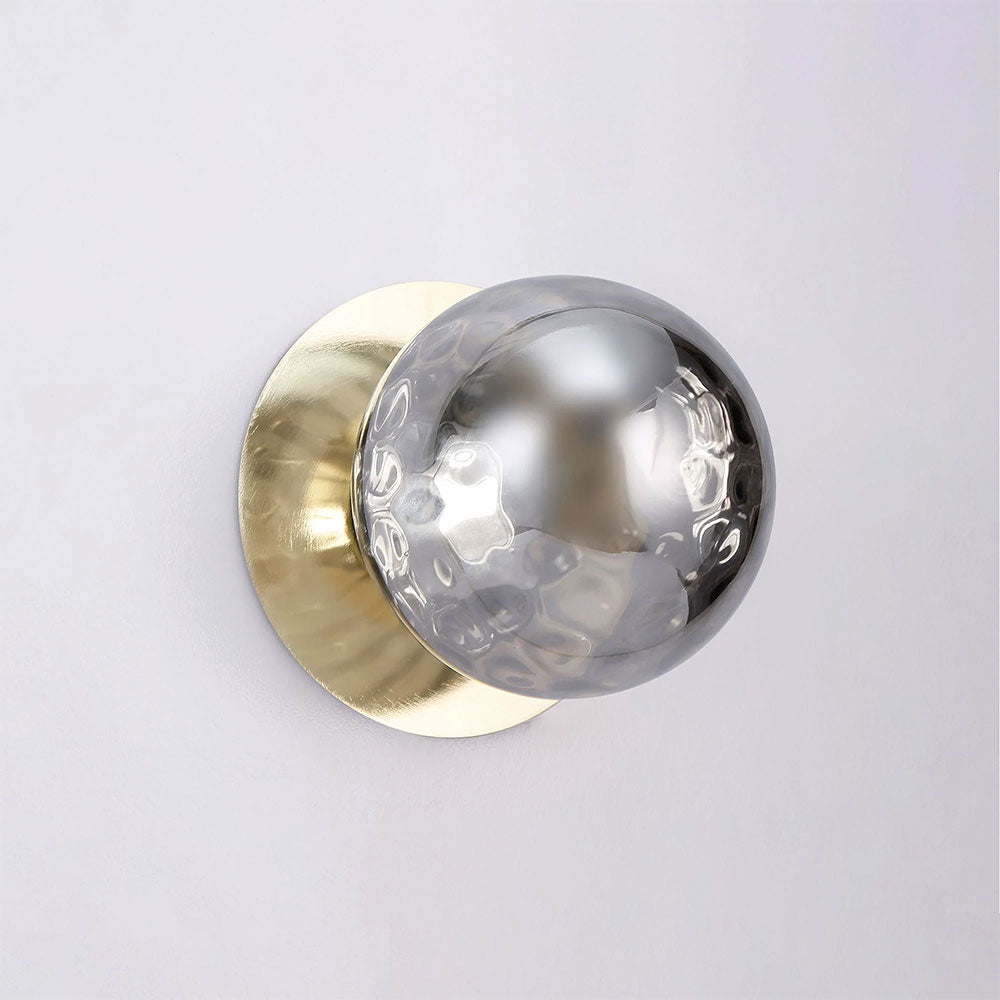 Odessa Molten Ripple Glass LED Wall Light With Gold Base Small / Warm White - LM002WL019