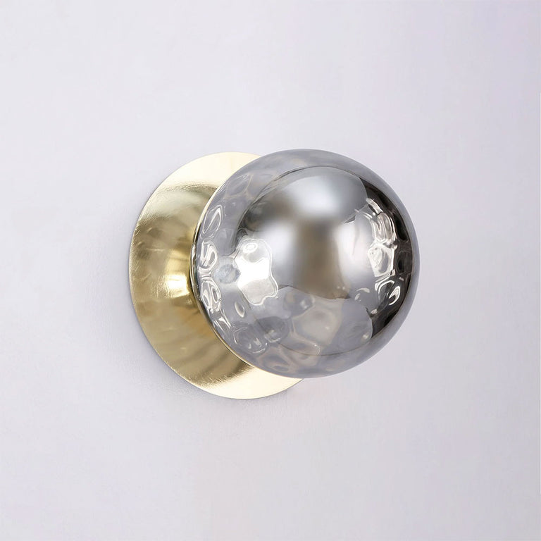 Odessa Molten Ripple Glass LED Wall Light With Gold Base Small / Warm White - LM002WL019