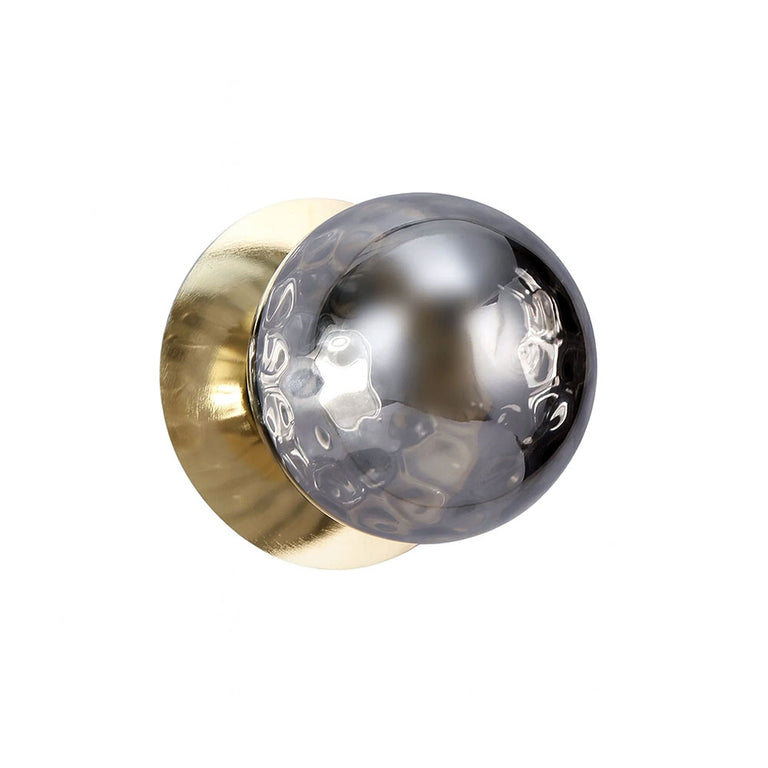 Odessa Molten Ripple Glass LED Wall Light With Gold Base Small / Cool White - LM002WL059