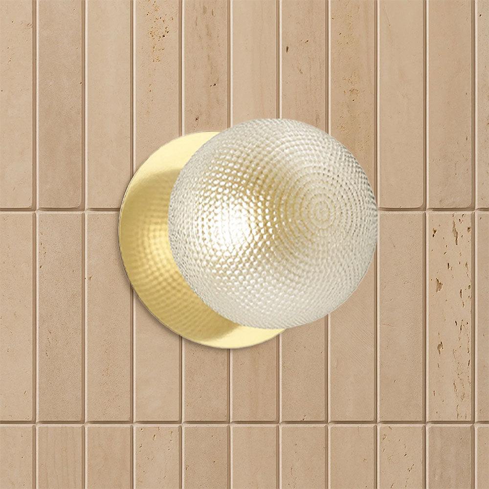 Odessa Diamond Cut Glass LED Wall Light With Gold Base Small / Warm White - LM002WL020