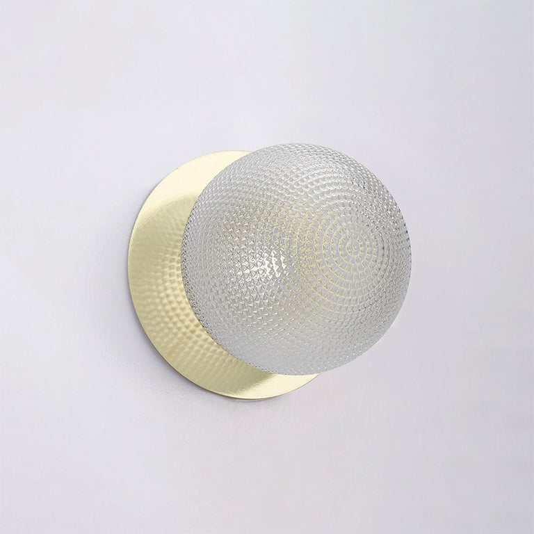 Odessa Diamond Cut Glass LED Wall Light With Gold Base Small / Warm White - LM002WL020