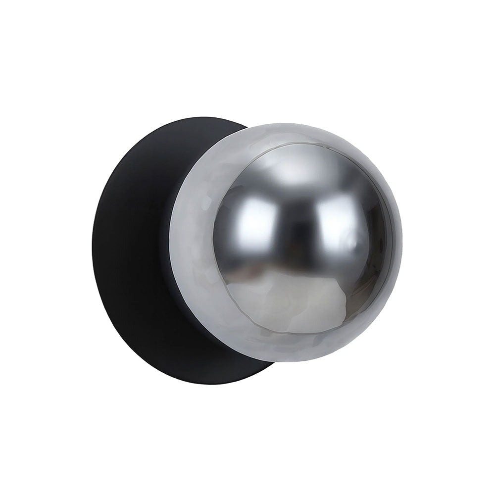 Odessa Molten Ripple Glass LED Wall Light With Black Base Large / Warm White - LM002WL023