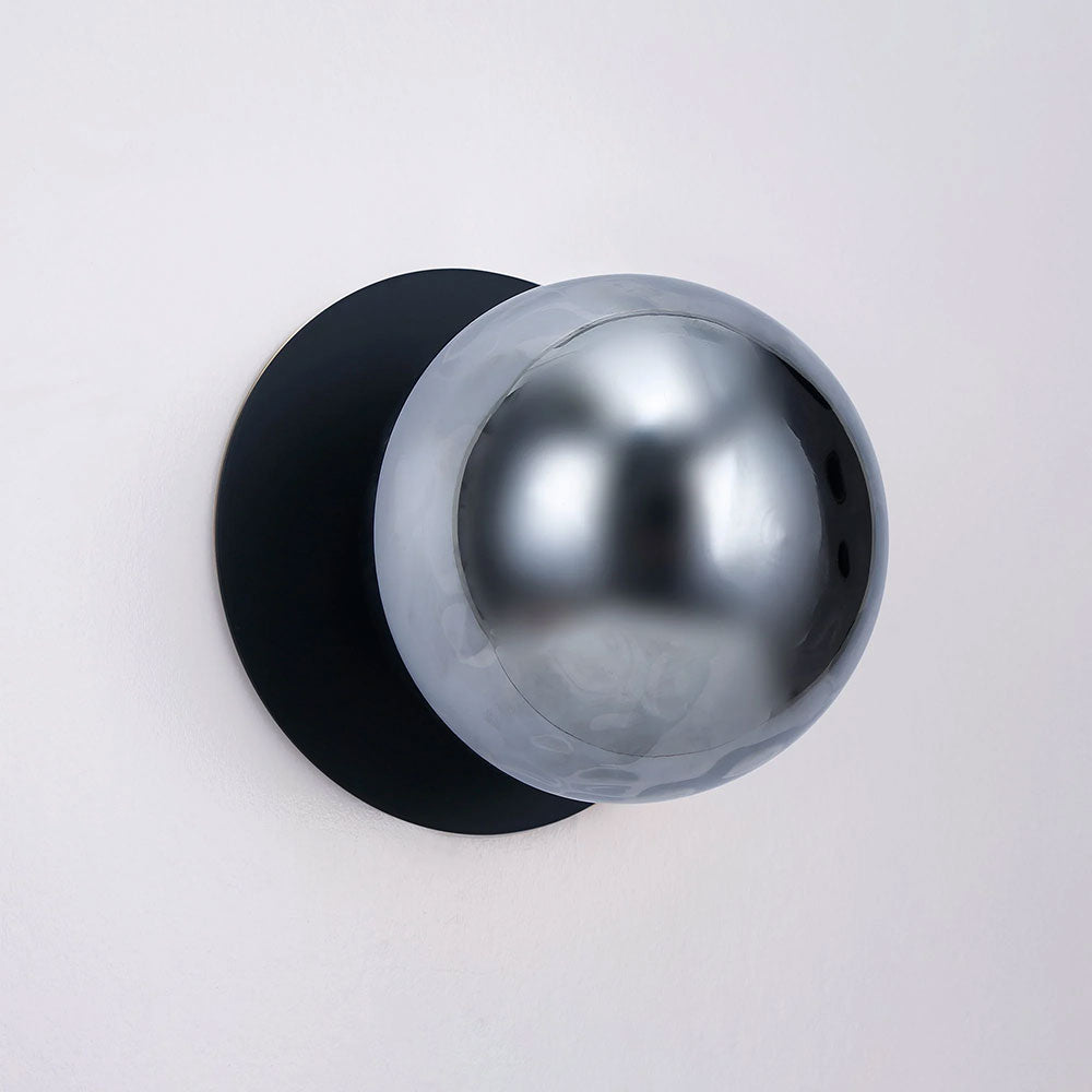 Odessa Molten Ripple Glass LED Wall Light With Black Base Large / Warm White - LM002WL023