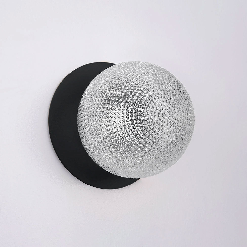 Odessa Diamond Cut Glass LED Wall Light With Black Base Large / Cool White - LM002WL064