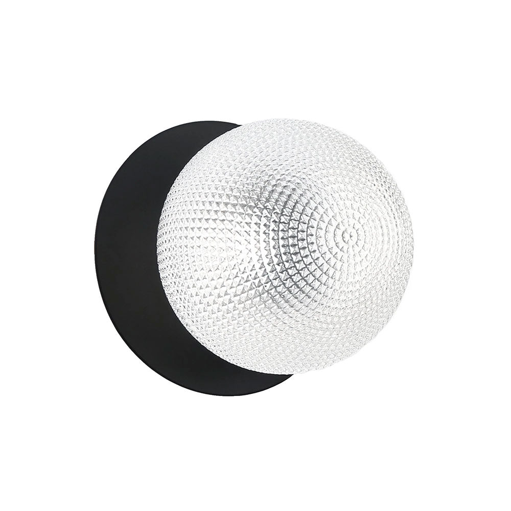 Odessa Diamond Cut Glass LED Wall Light With Black Base Large / Cool White - LM002WL064