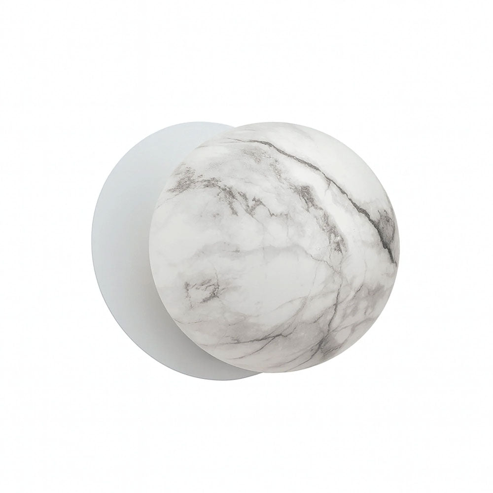 Odessa Marble Opal Glass LED Wall Light With White Base Large / Cool White - LM002WL066