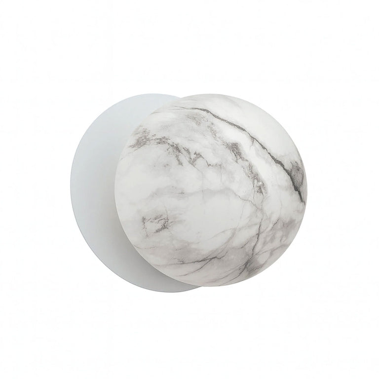Odessa Marble Opal Glass LED Wall Light With White Base Large / Cool White - LM002WL066