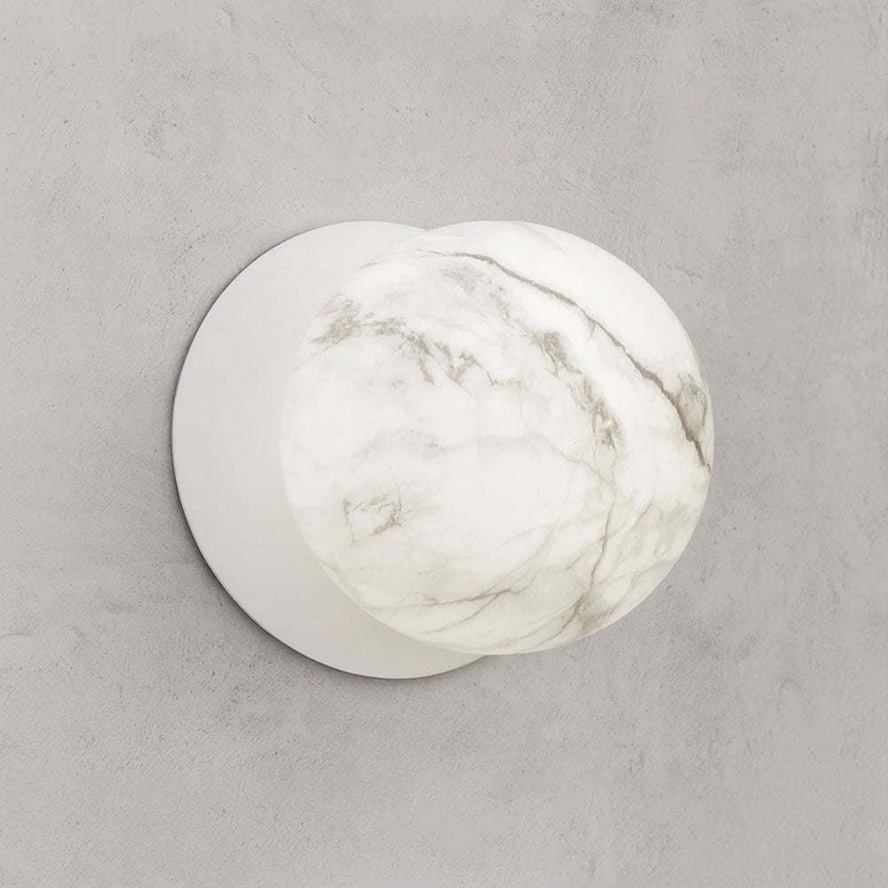 Odessa Marble Opal Glass LED Wall Light With White Base Large / Cool White - LM002WL066